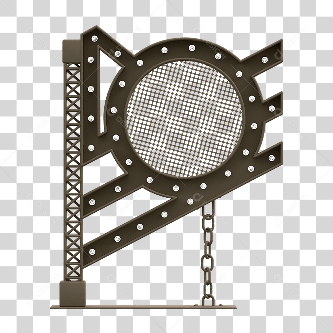 Estrutura Metálica com Lâmpadas PNG Transparente