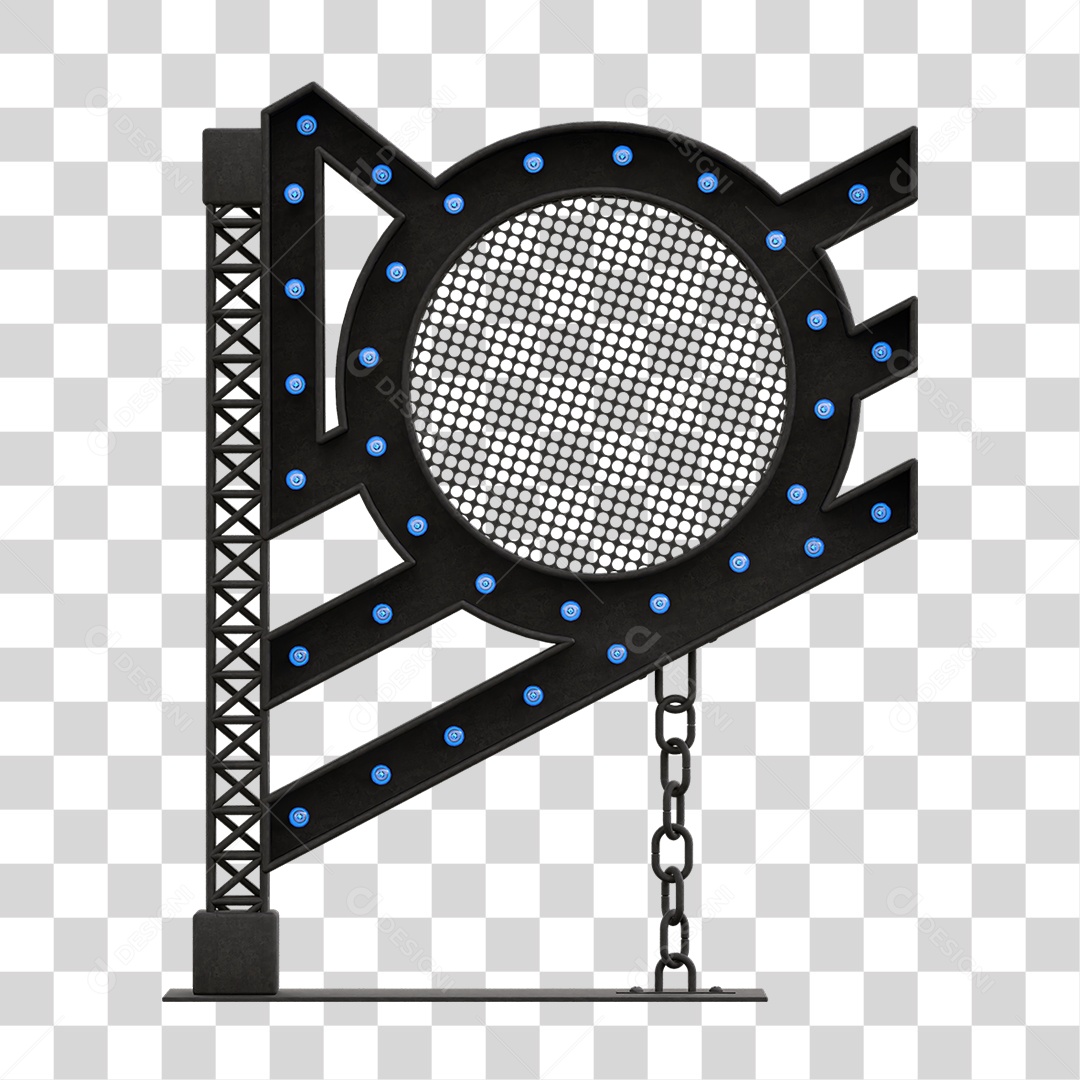 Estrutura Metálica com Lâmpadas PNG Transparente