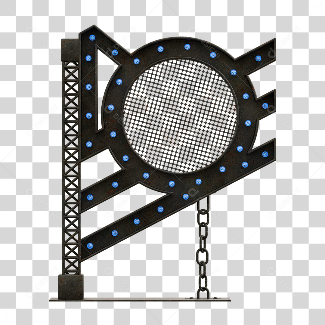 Estrutura Metálica com Lâmpadas PNG Transparente