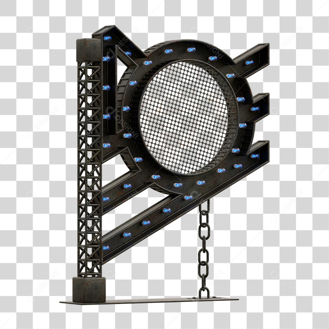 Estrutura Metálica com Lâmpadas PNG Transparente