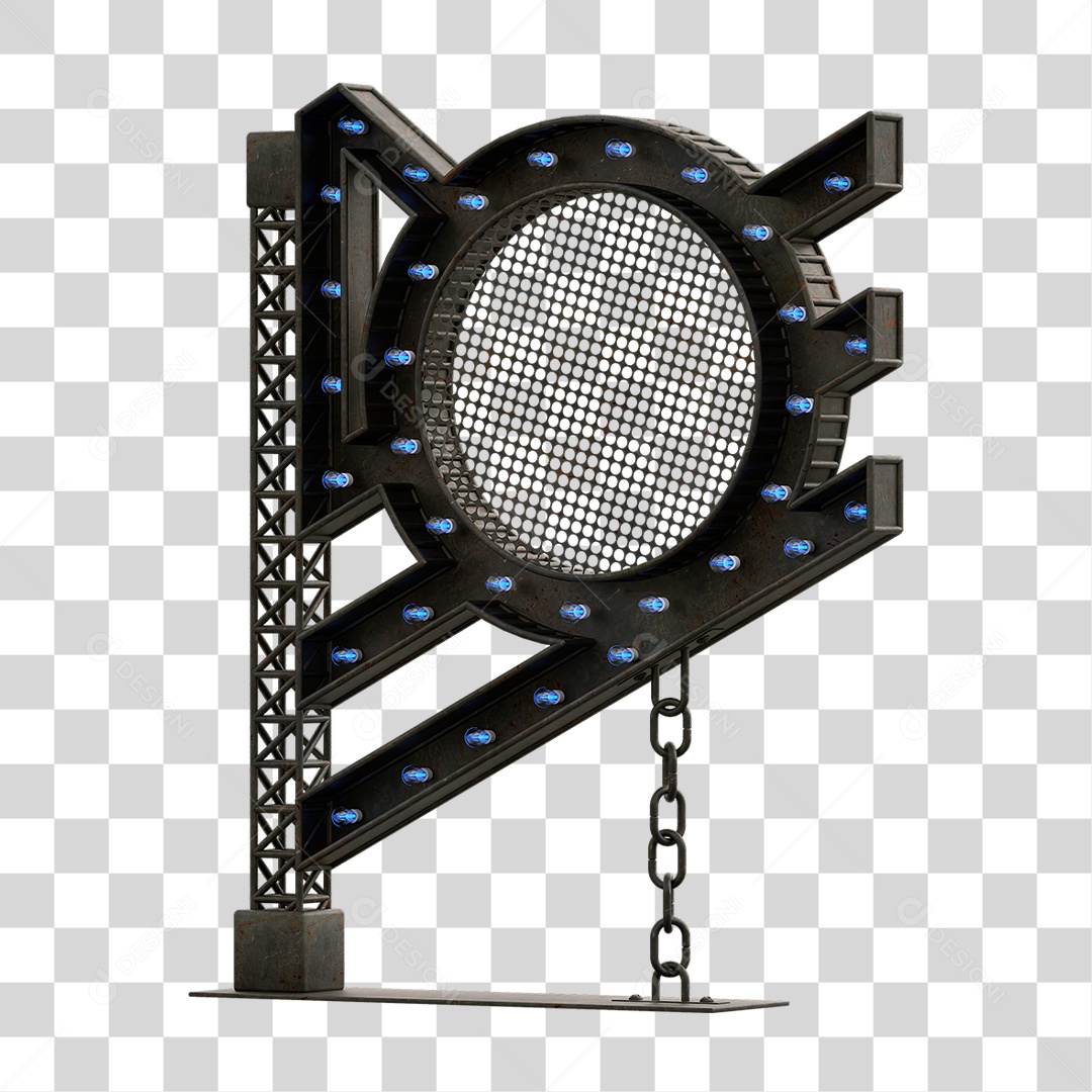 Estrutura Metálica com Lâmpadas PNG Transparente