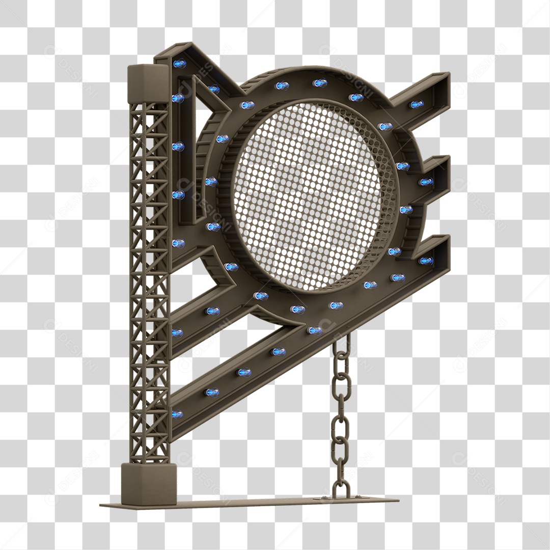 Estrutura Metálica com Lâmpadas PNG Transparente