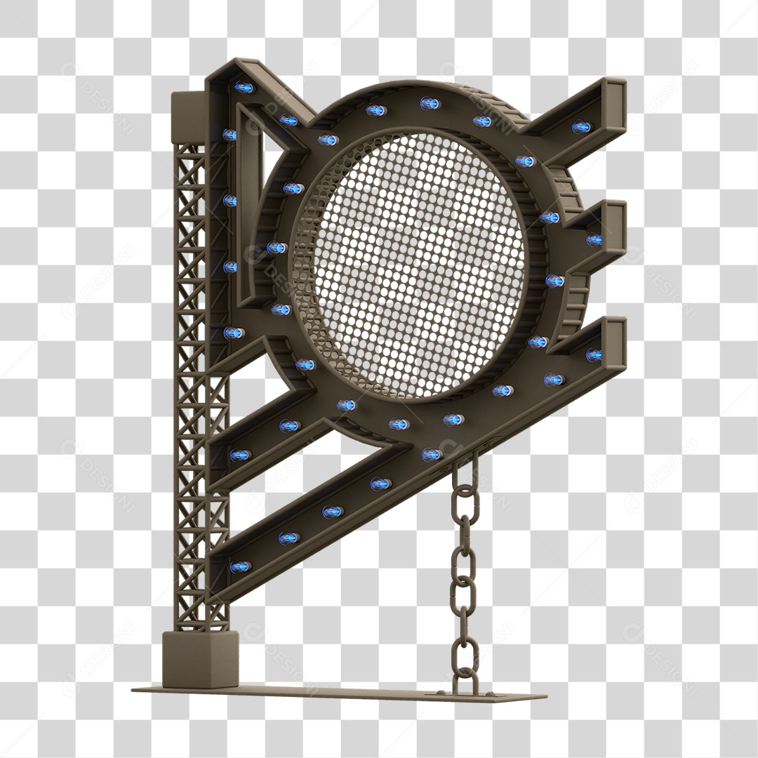 Estrutura Metálica com Lâmpadas PNG Transparente