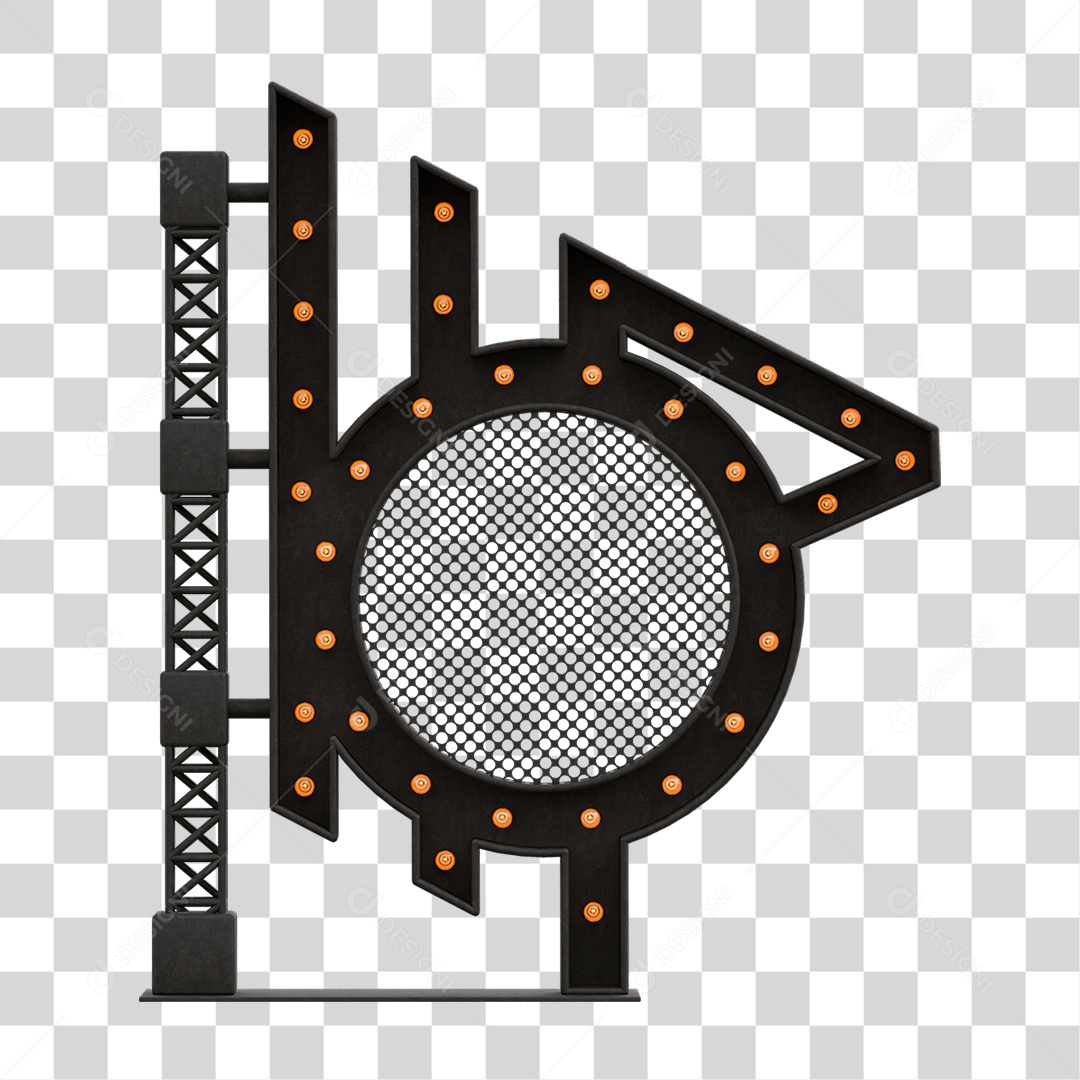 Estrutura Metálica com Lâmpadas PNG Transparente