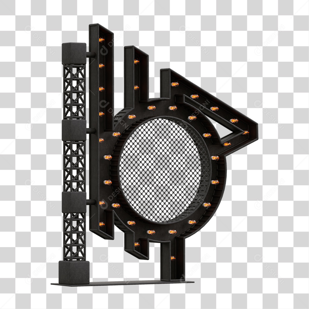 Estrutura Metálica com Lâmpadas PNG Transparente