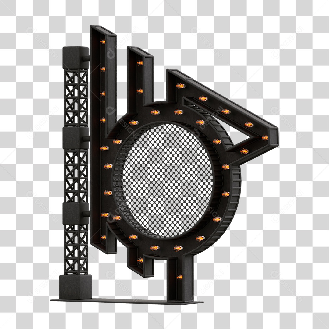 Estrutura Metálica com Lâmpadas PNG Transparente