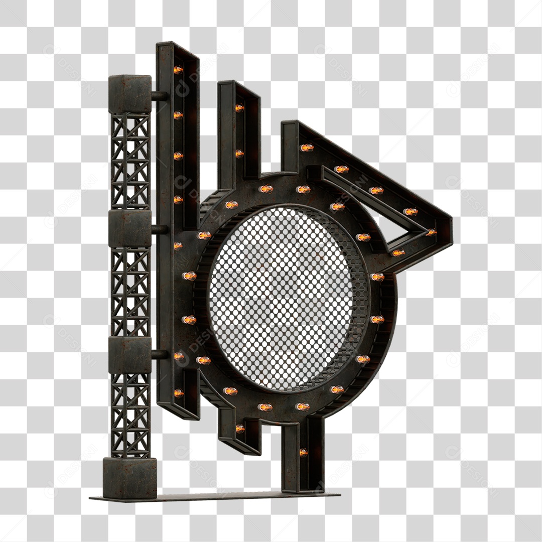 Estrutura Metálica com Lâmpadas PNG Transparente