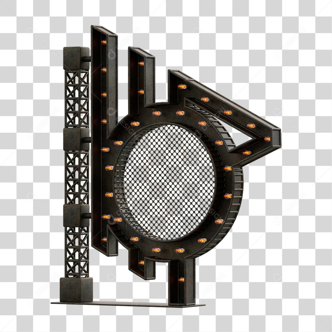 Estrutura Metálica com Lâmpadas PNG Transparente