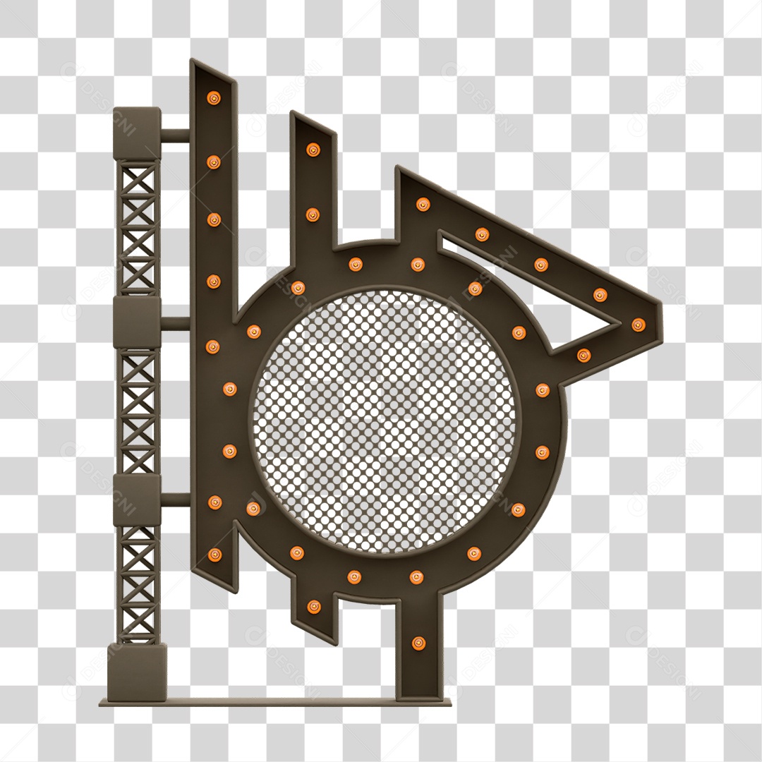 Estrutura Metálica com Lâmpadas PNG Transparente