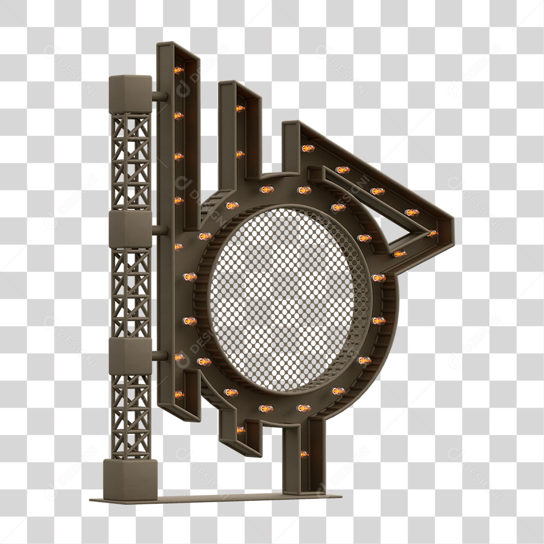 Estrutura Metálica com Lâmpadas PNG Transparente