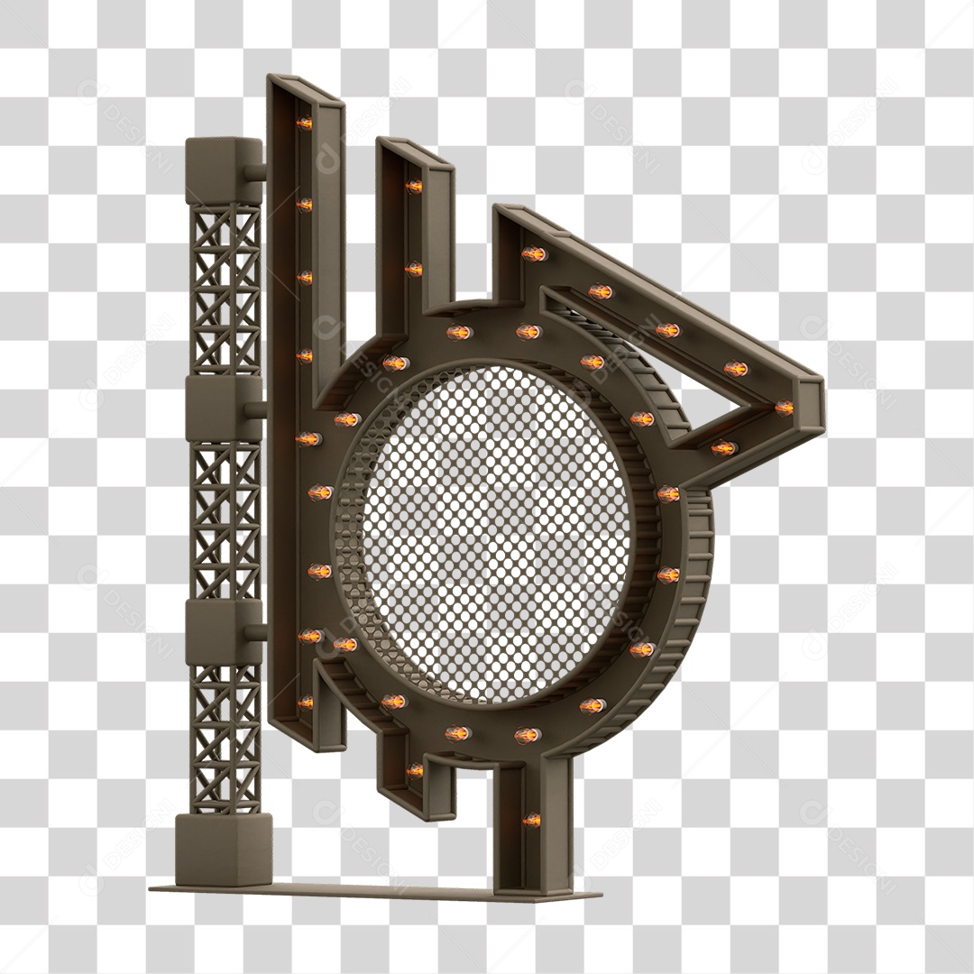 Estrutura Metálica com Lâmpadas PNG Transparente