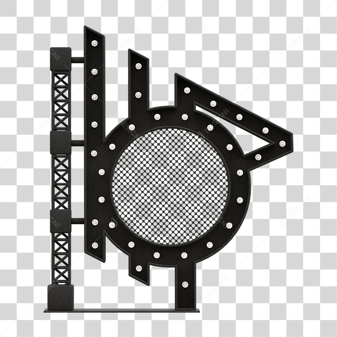 Estrutura Metálica com Lâmpadas PNG Transparente