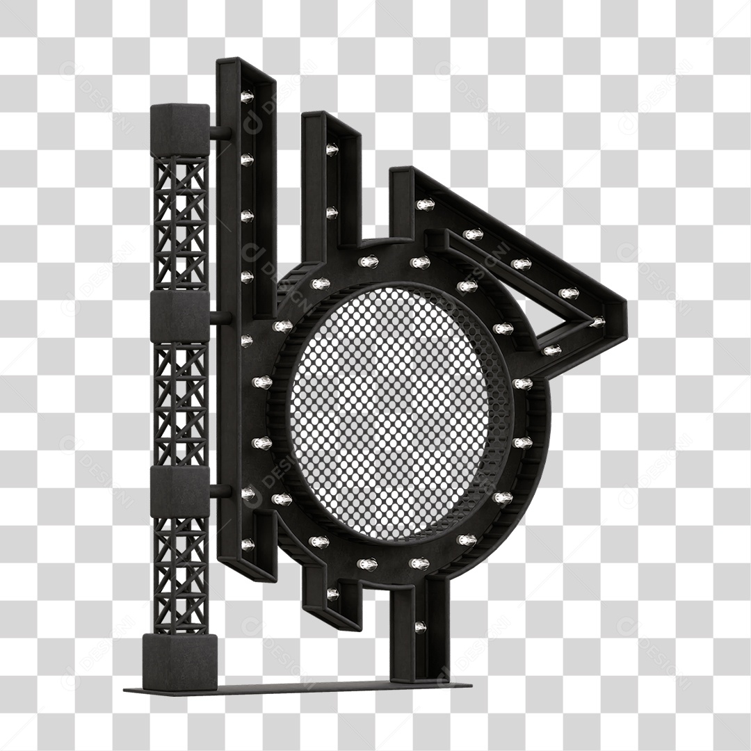Estrutura Metálica com Lâmpadas PNG Transparente