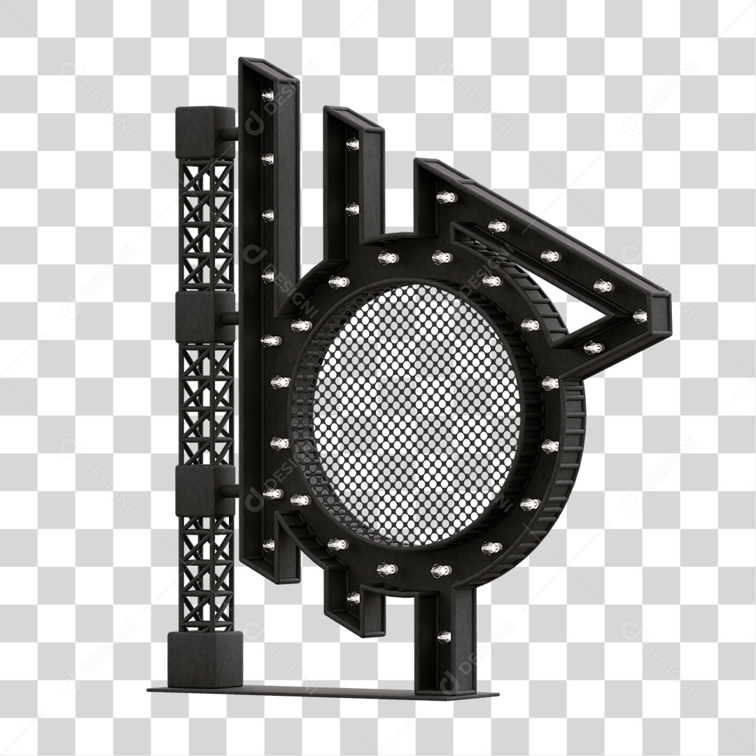 Estrutura Metálica com Lâmpadas PNG Transparente