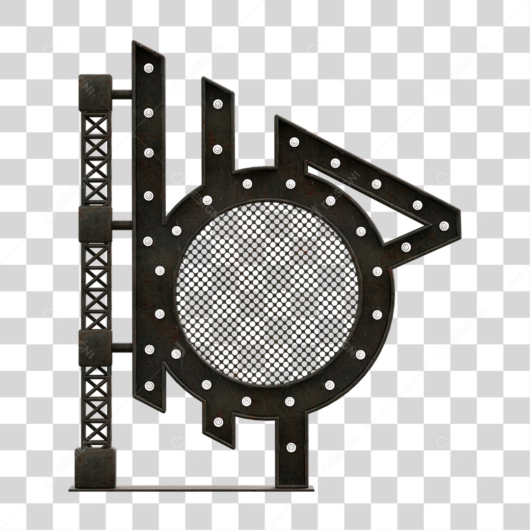 Estrutura Metálica com Lâmpadas PNG Transparente