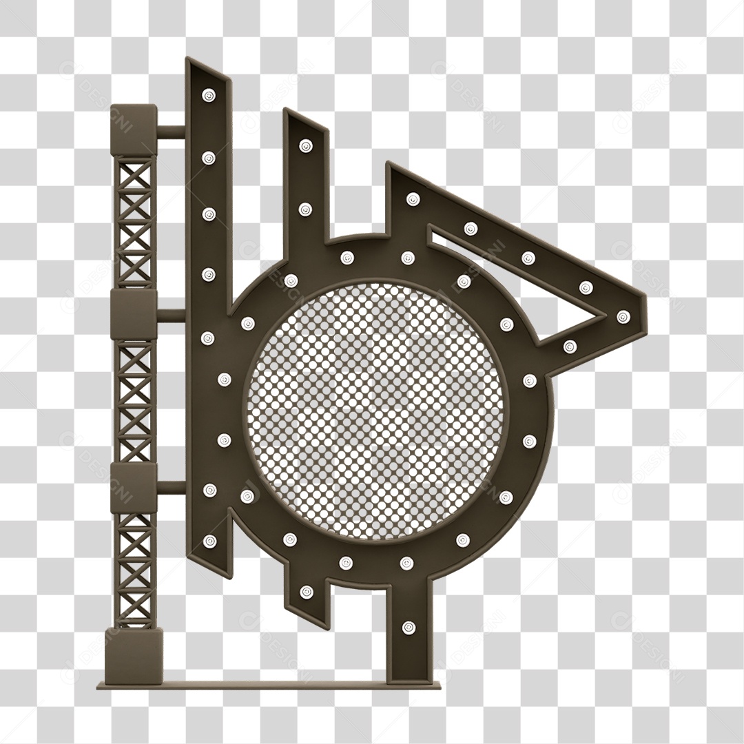 Estrutura Metálica com Lâmpadas PNG Transparente