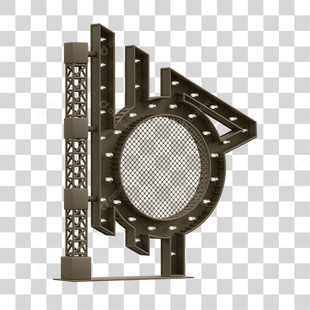 Estrutura Metálica com Lâmpadas PNG Transparente
