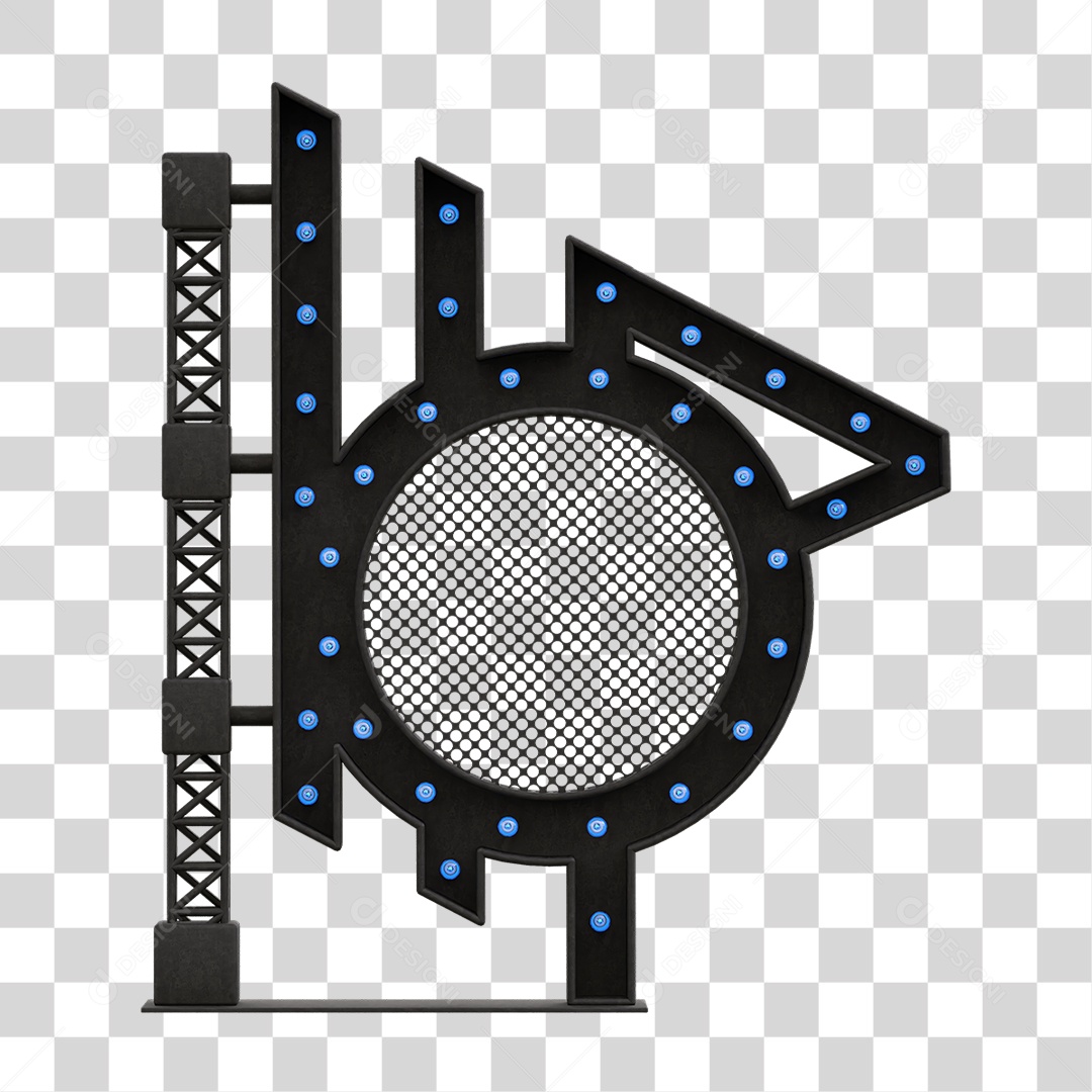 Estrutura Metálica com Lâmpadas PNG Transparente