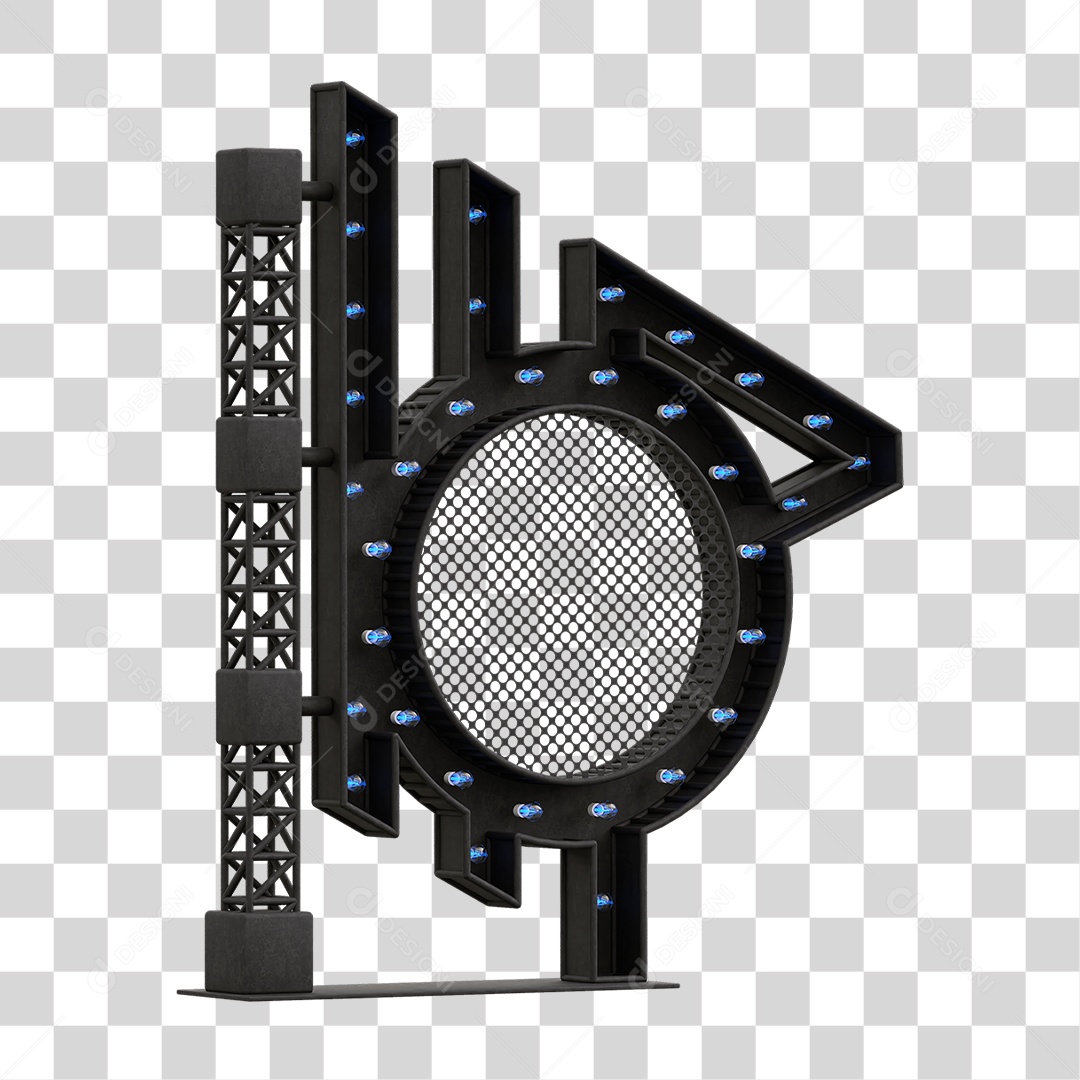 Estrutura Metálica com Lâmpadas PNG Transparente