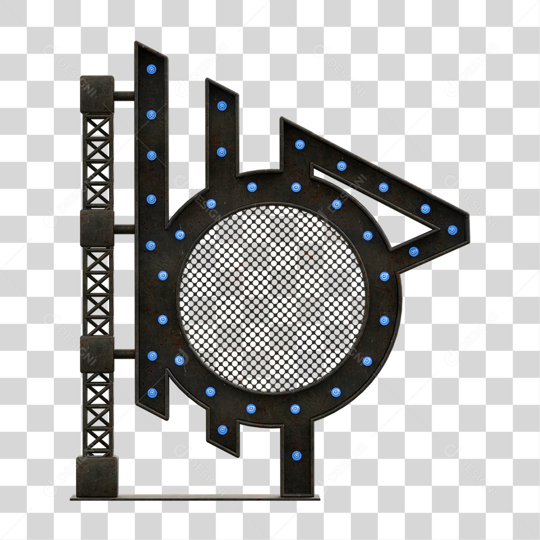 Estrutura Metálica com Lâmpadas PNG Transparente