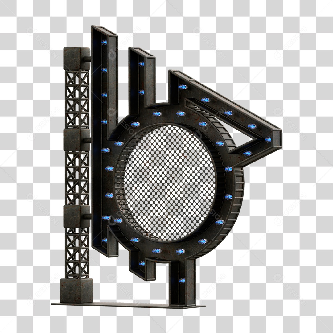 Estrutura Metálica com Lâmpadas PNG Transparente