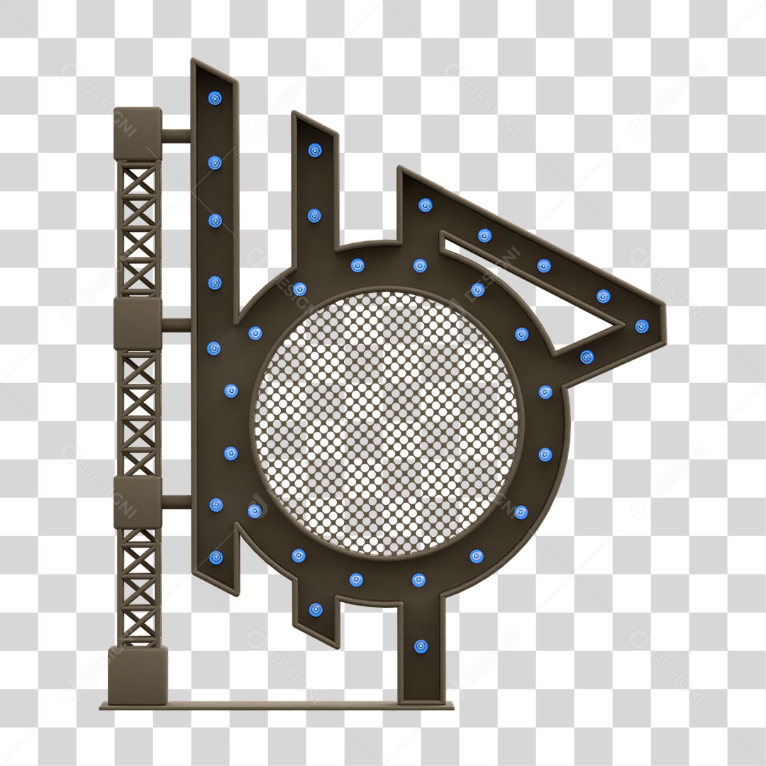 Estrutura Metálica com Lâmpadas PNG Transparente