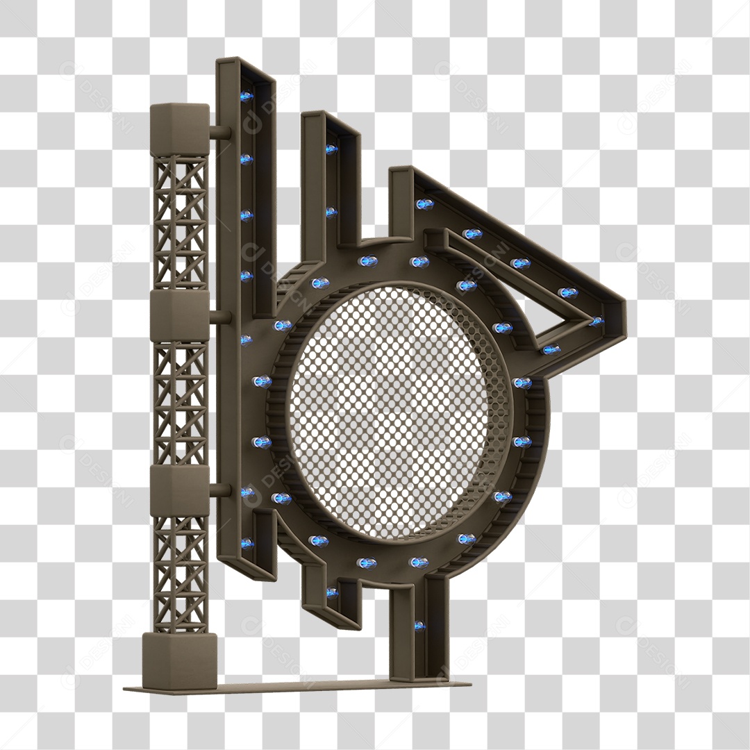 Estrutura Metálica com Lâmpadas PNG Transparente