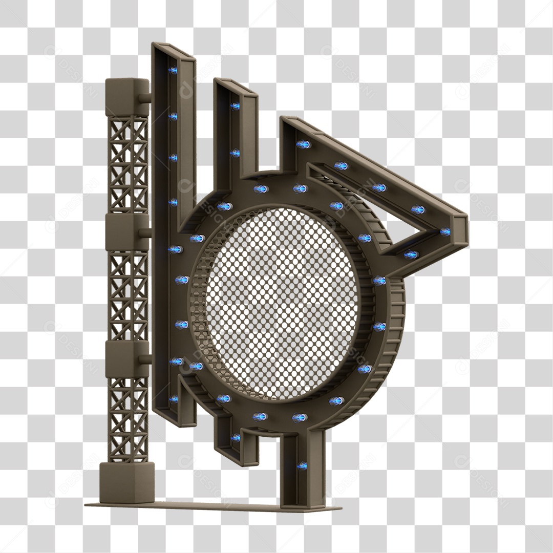 Estrutura Metálica com Lâmpadas PNG Transparente