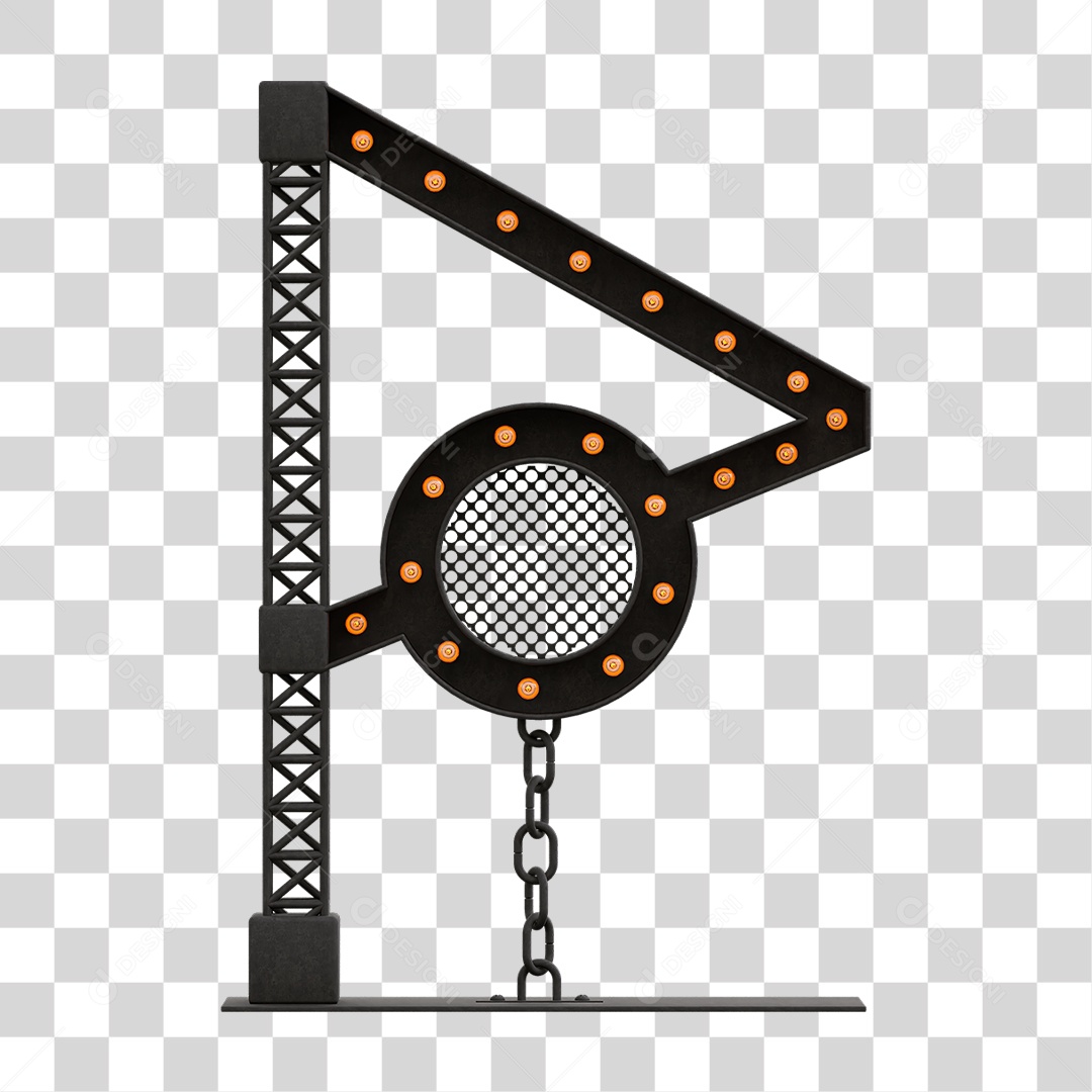 Estrutura Metálica com Lâmpadas PNG Transparente