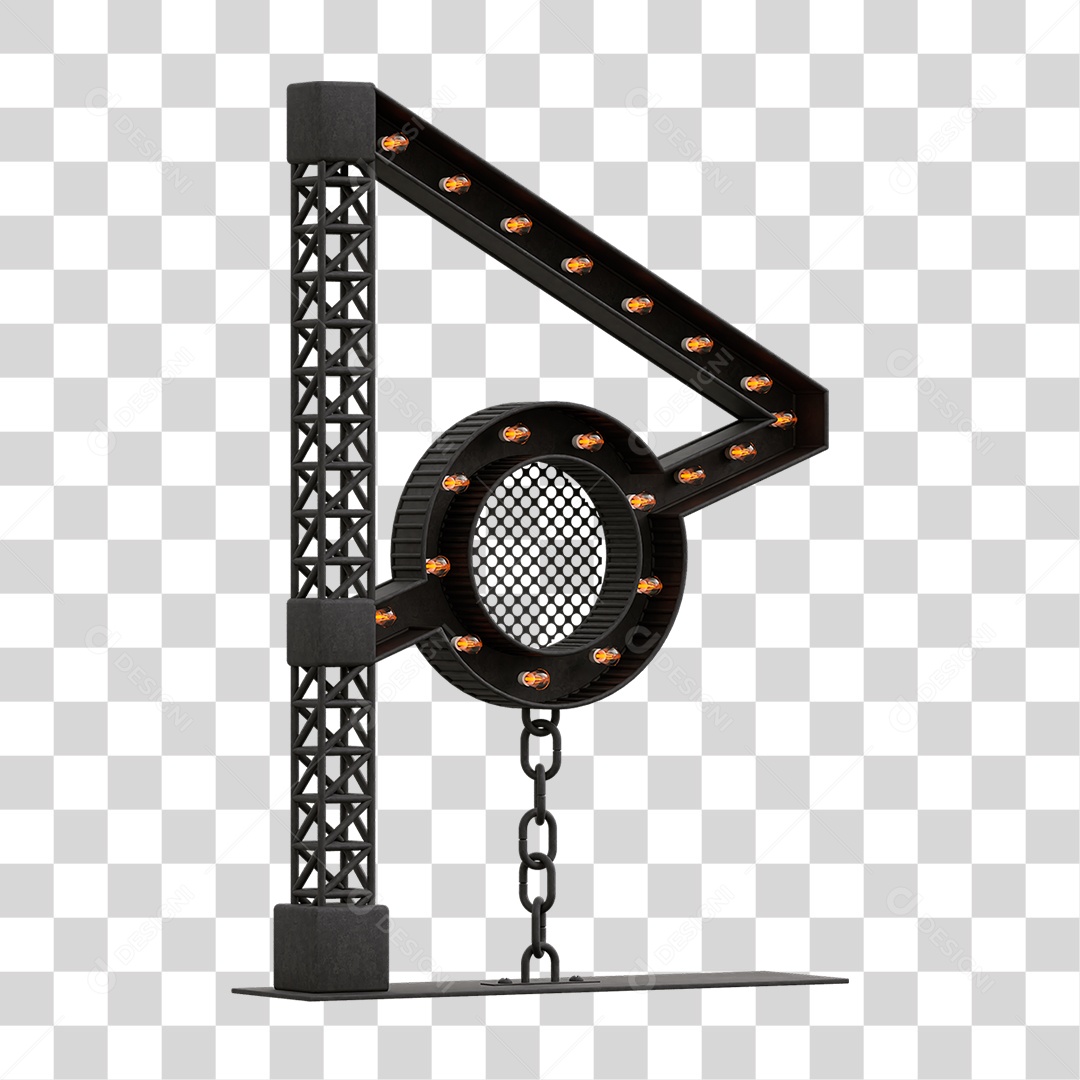 Estrutura Metálica com Lâmpadas PNG Transparente