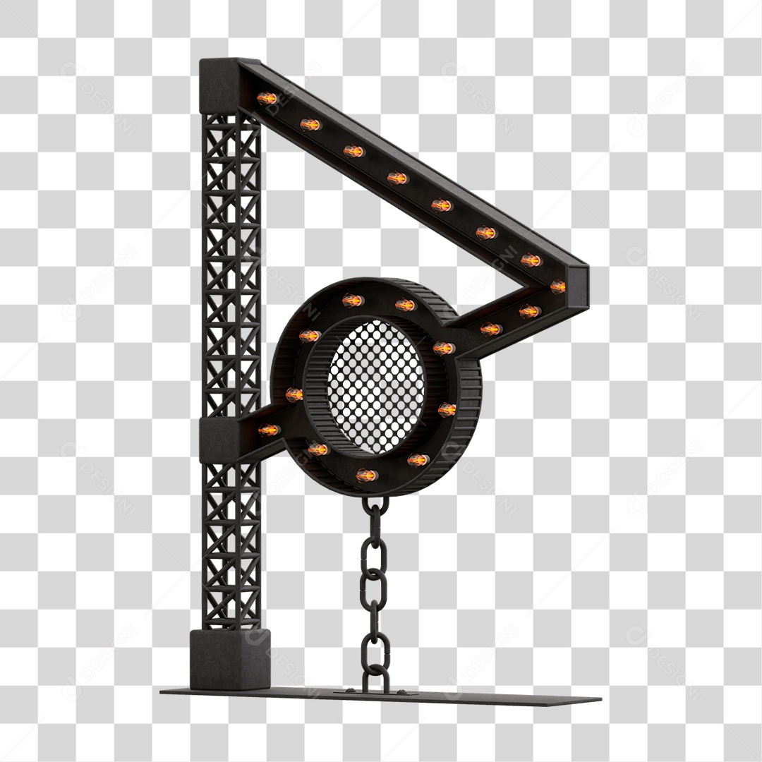 Estrutura Metálica com Lâmpadas PNG Transparente