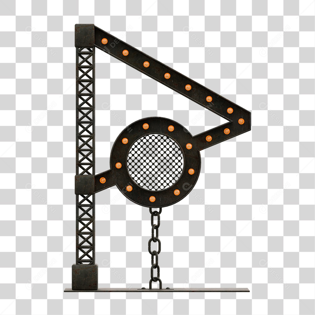 Estrutura Metálica com Lâmpadas PNG Transparente