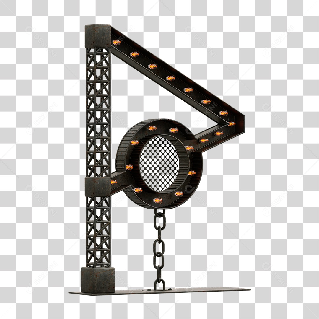 Estrutura Metálica com Lâmpadas PNG Transparente