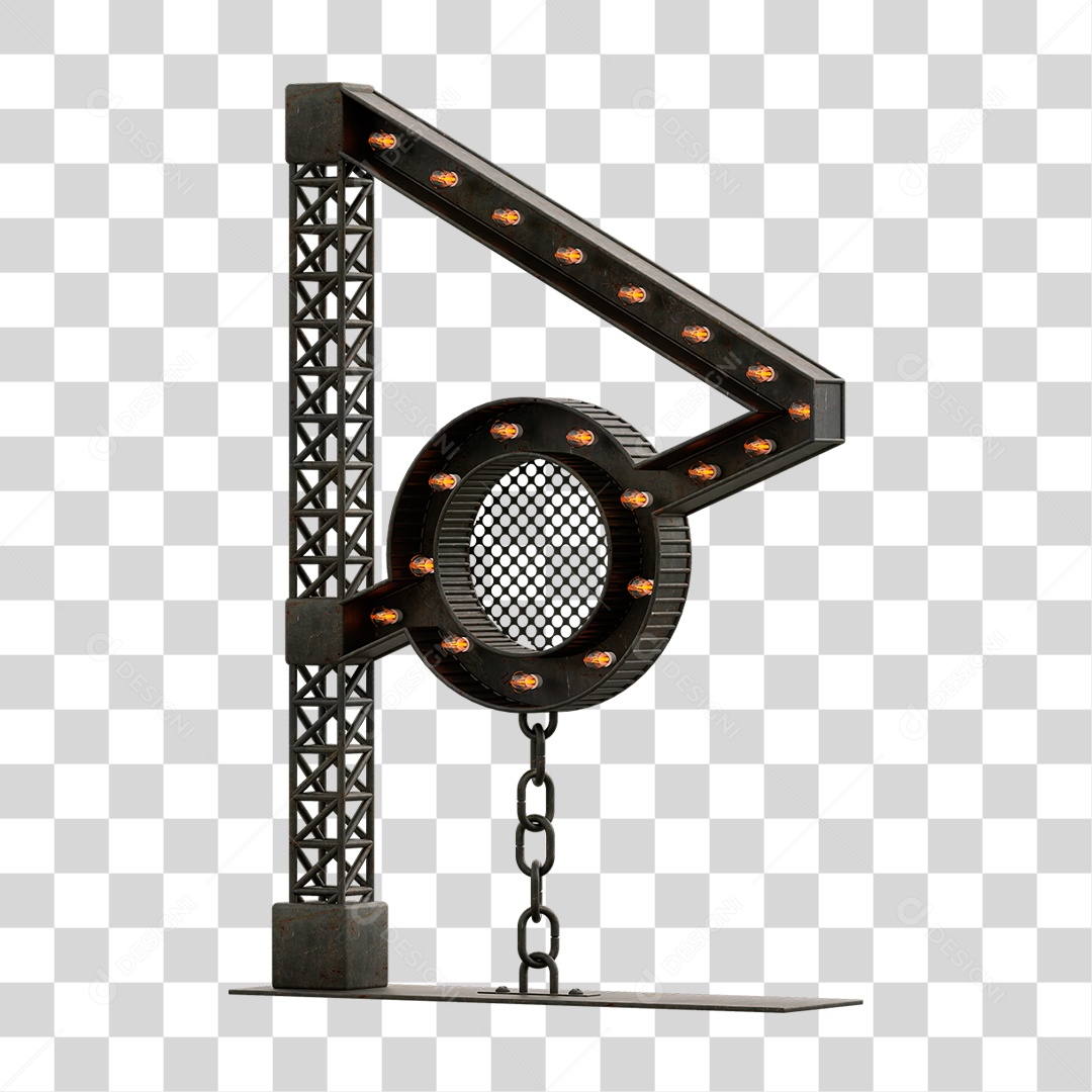 Estrutura Metálica com Lâmpadas PNG Transparente