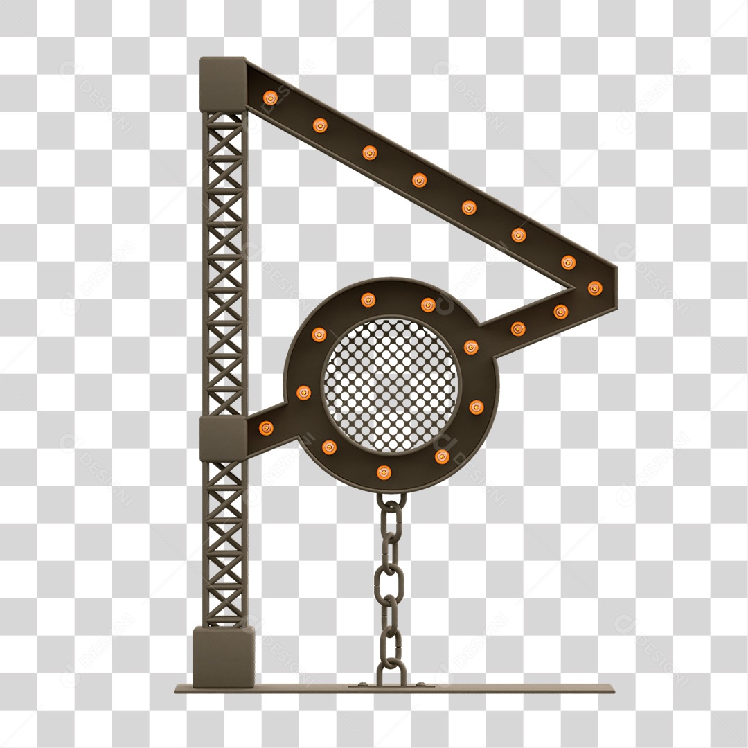 Estrutura Metálica com Lâmpadas PNG Transparente