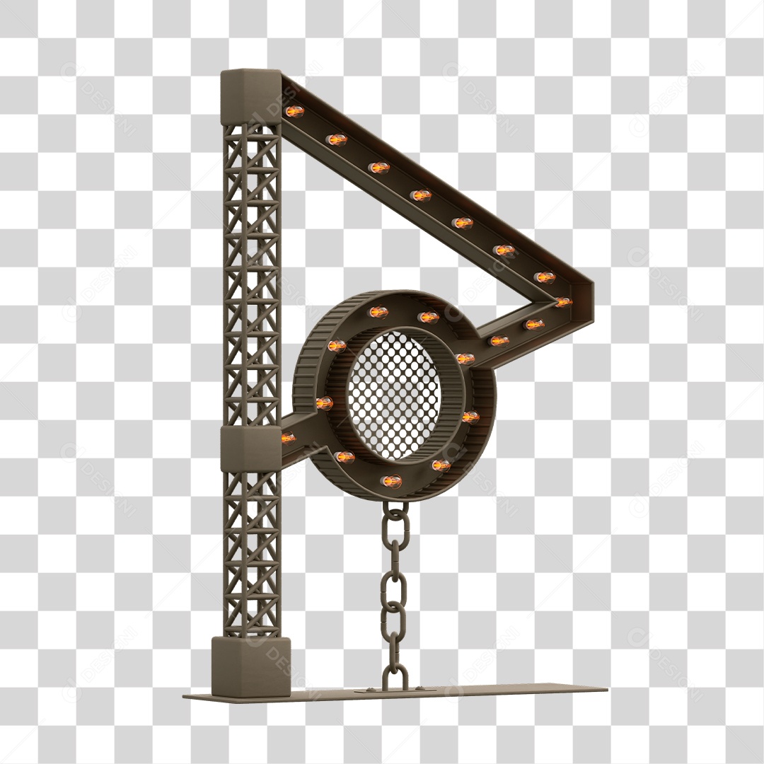 Estrutura Metálica com Lâmpadas PNG Transparente