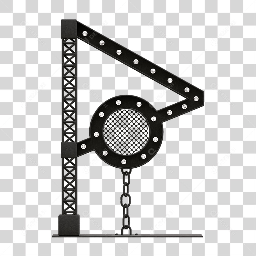 Estrutura Metálica com Lâmpadas PNG Transparente