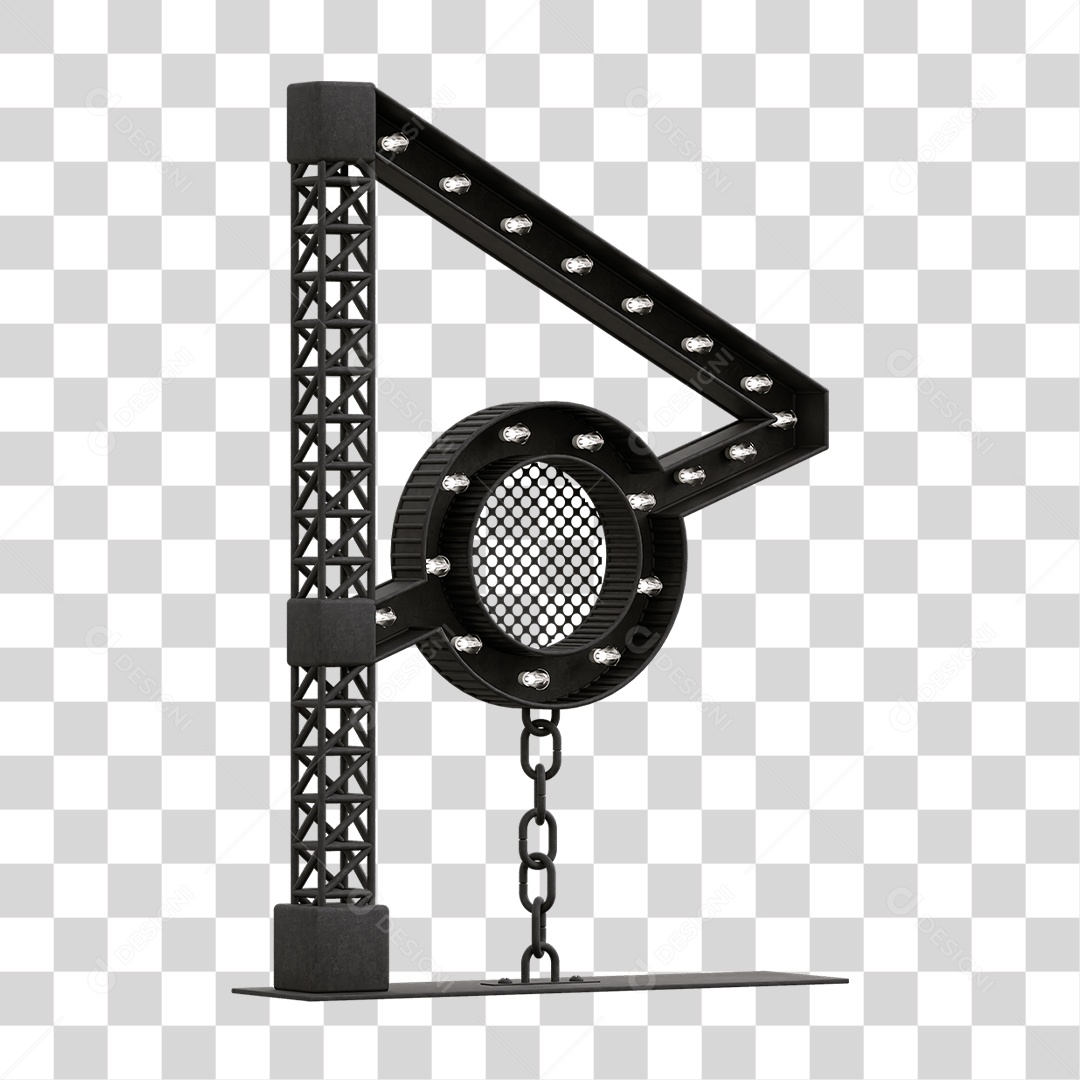 Estrutura Metálica com Lâmpadas PNG Transparente