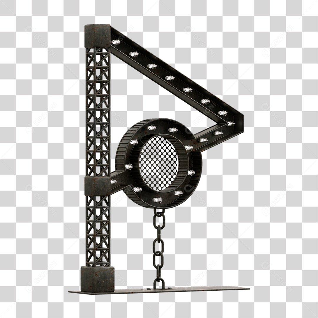 Estrutura Metálica com Lâmpadas PNG Transparente