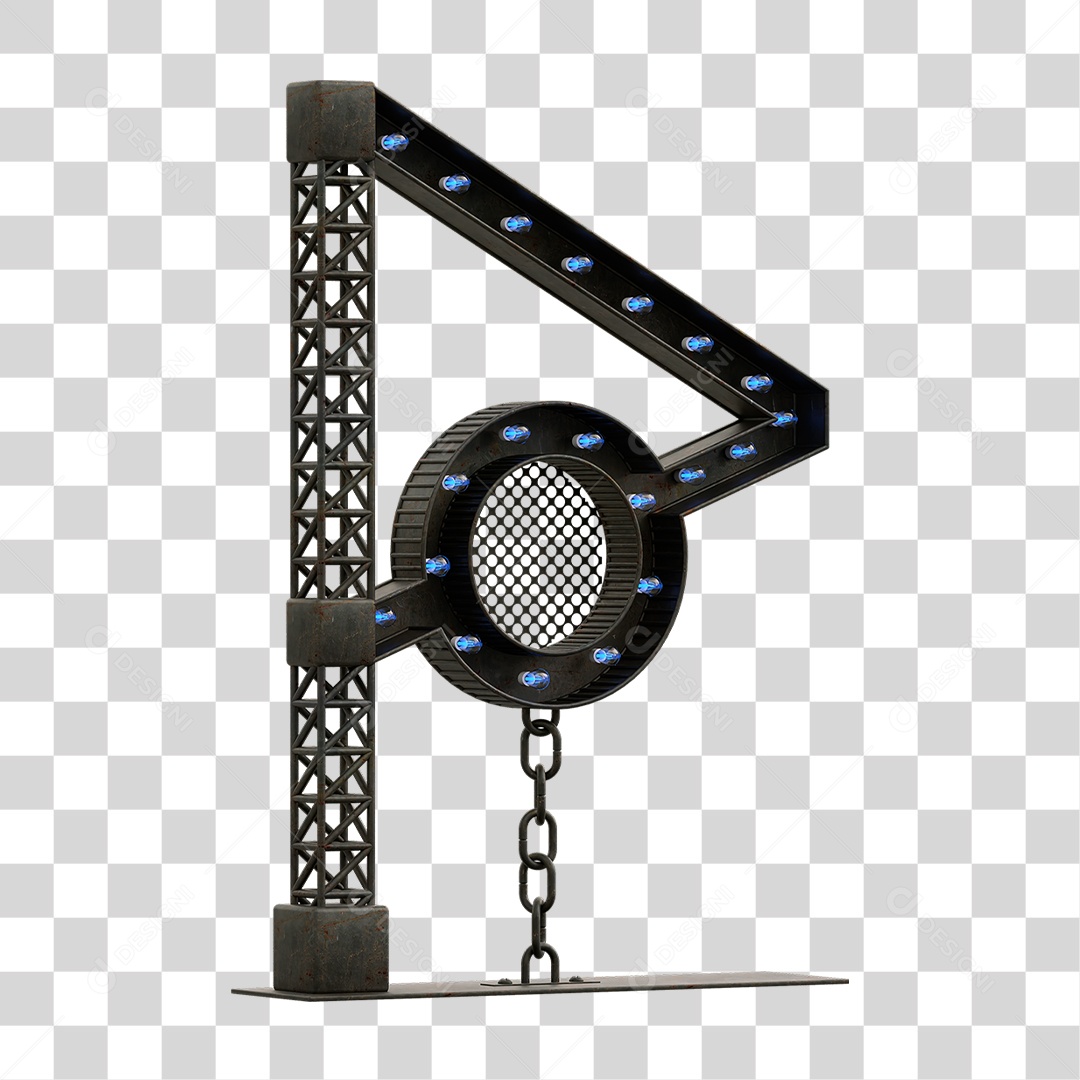 Estrutura Metálica com Lâmpadas PNG Transparente