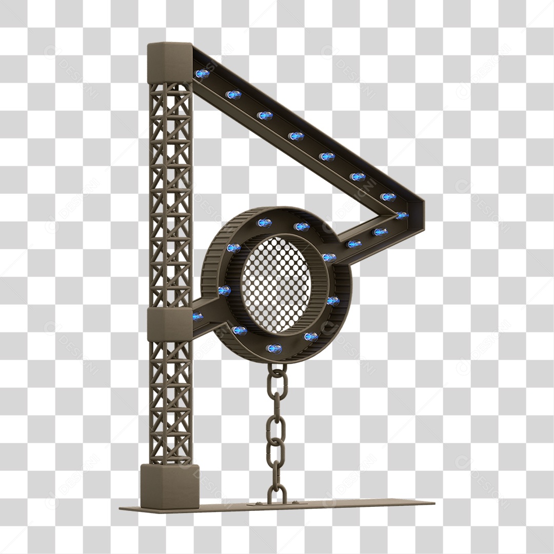 Estrutura Metálica com Lâmpadas PNG Transparente