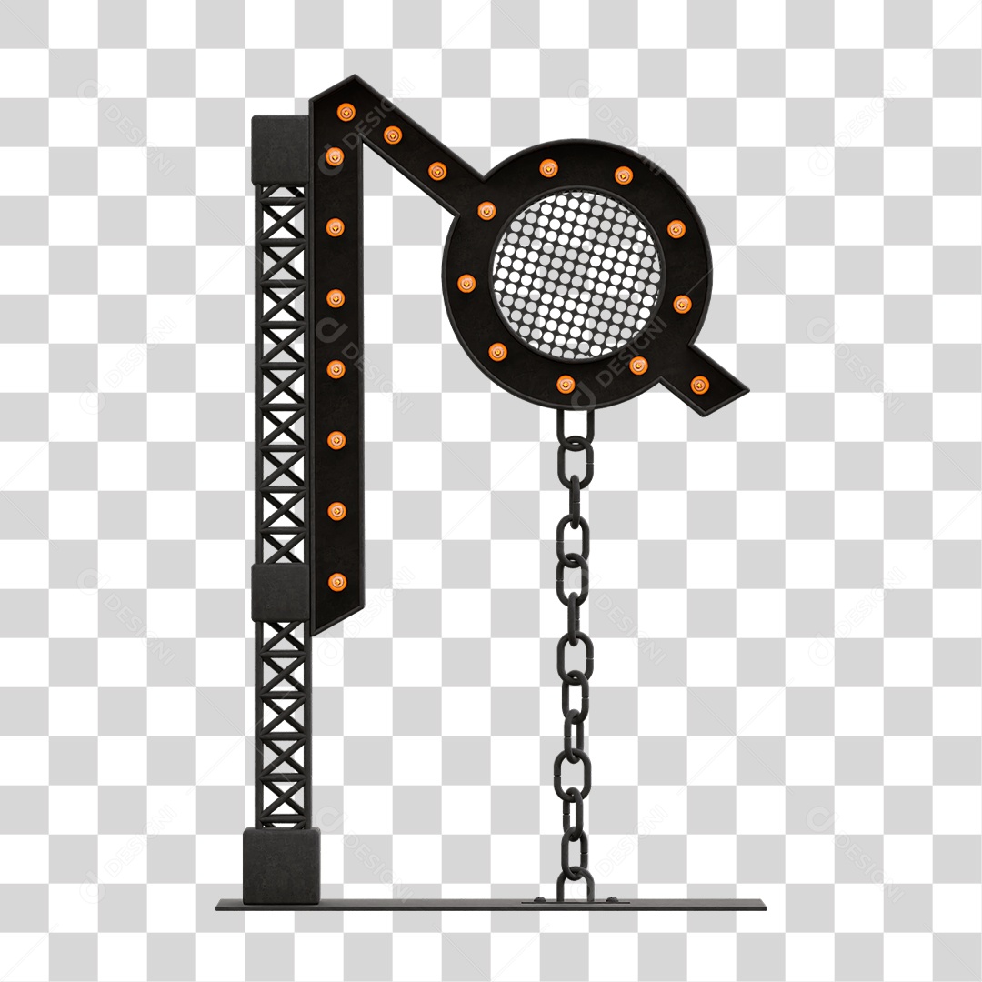 Estrutura Metálica com Lâmpadas PNG Transparente