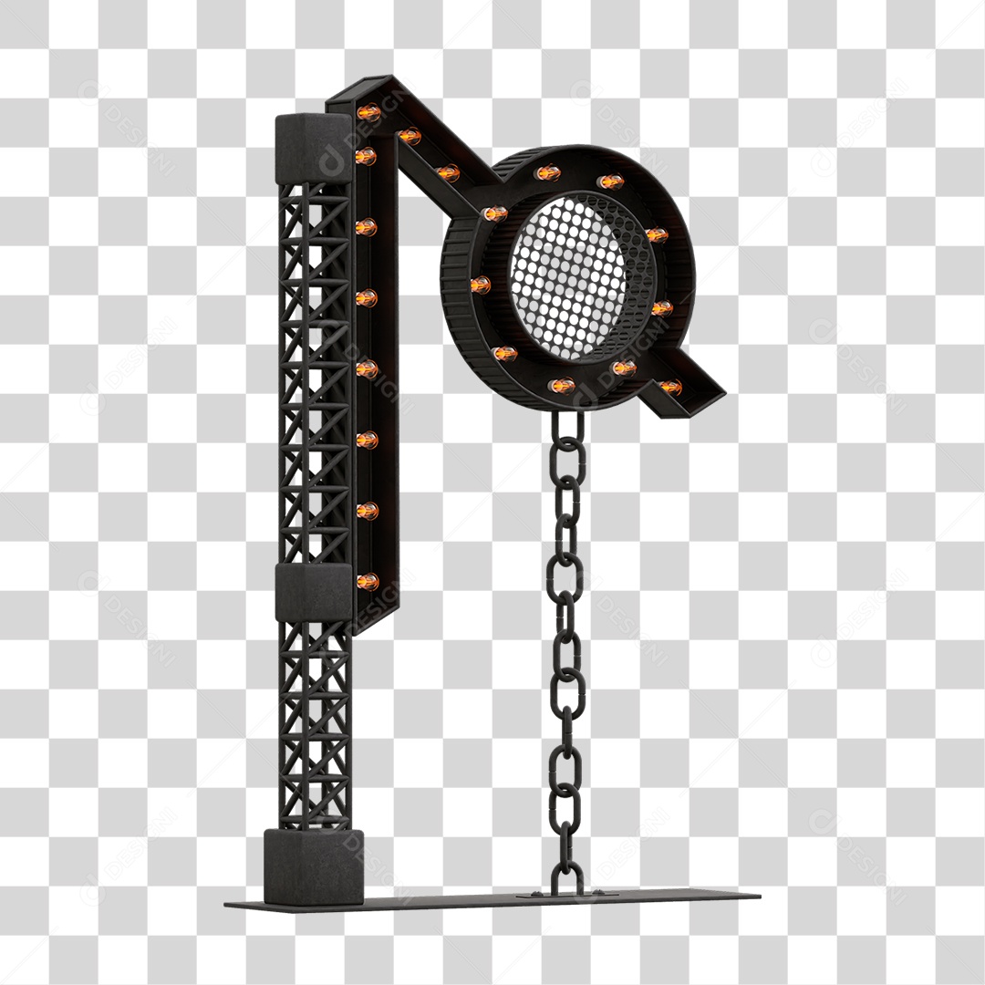 Estrutura Metálica com Lâmpadas PNG Transparente