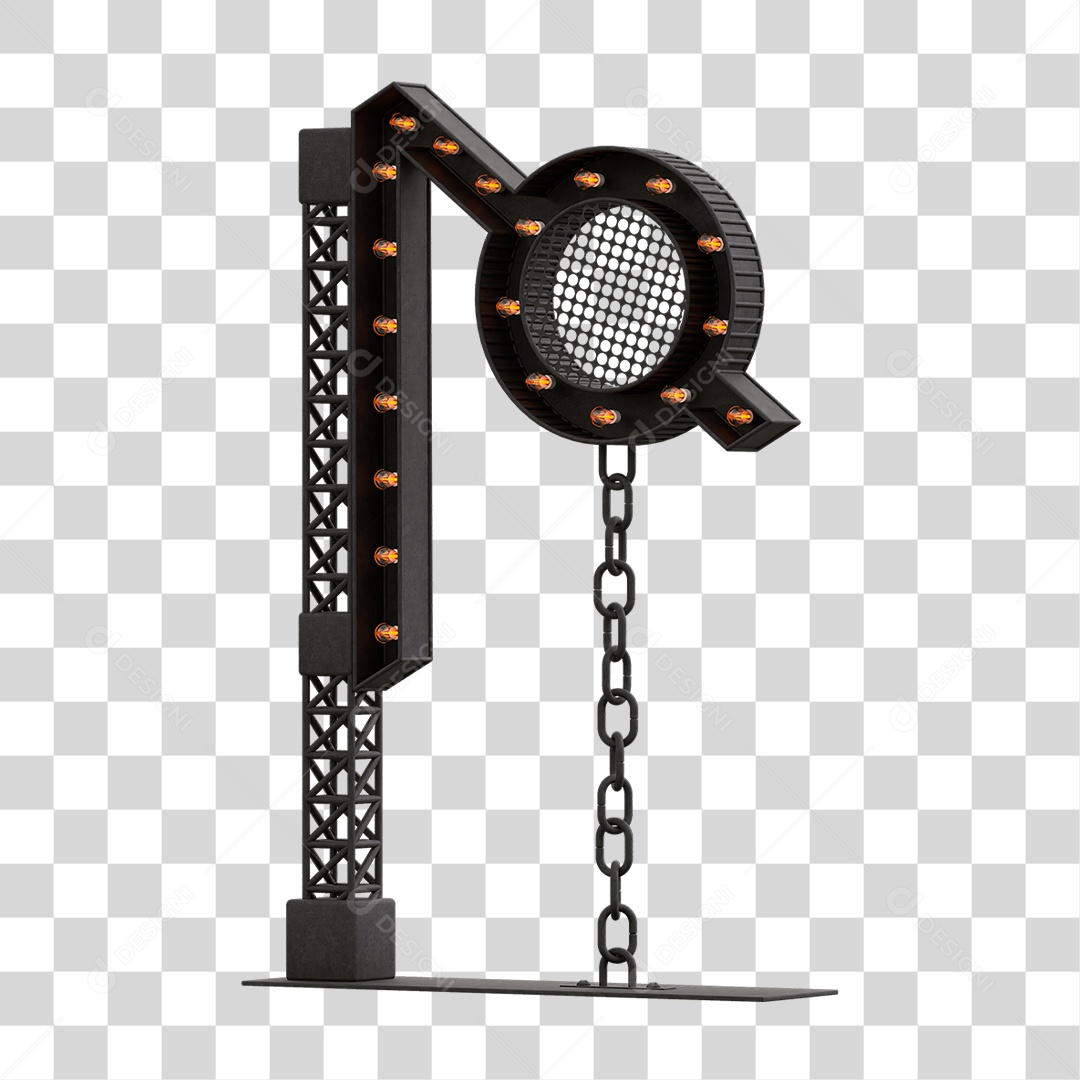 Estrutura Metálica com Lâmpadas PNG Transparente