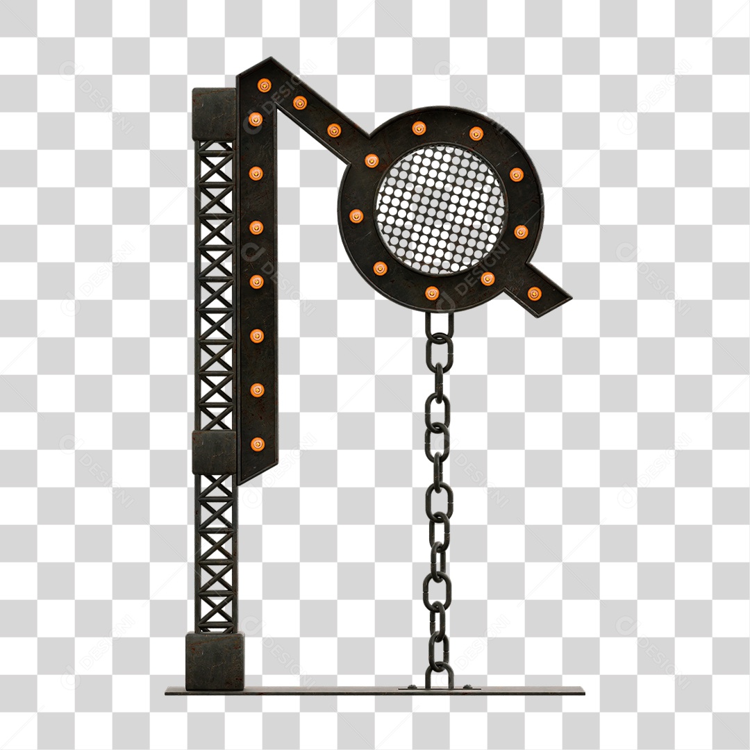 Estrutura Metálica com Lâmpadas PNG Transparente