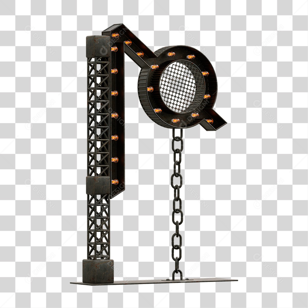 Estrutura Metálica com Lâmpadas PNG Transparente