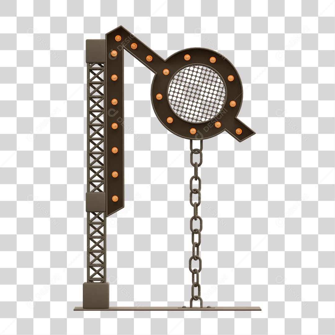 Estrutura Metálica com Lâmpadas PNG Transparente