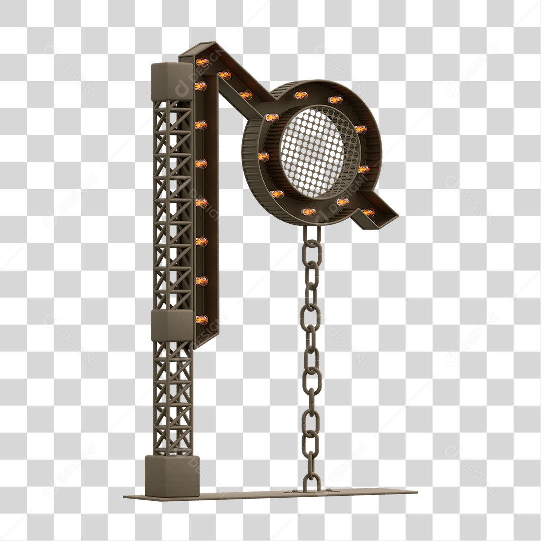 Estrutura Metálica com Lâmpadas PNG Transparente