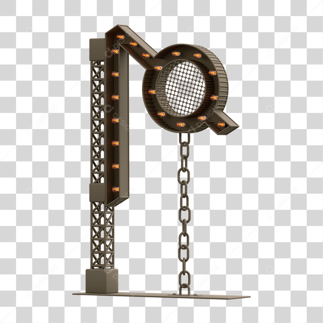 Estrutura Metálica com Lâmpadas PNG Transparente