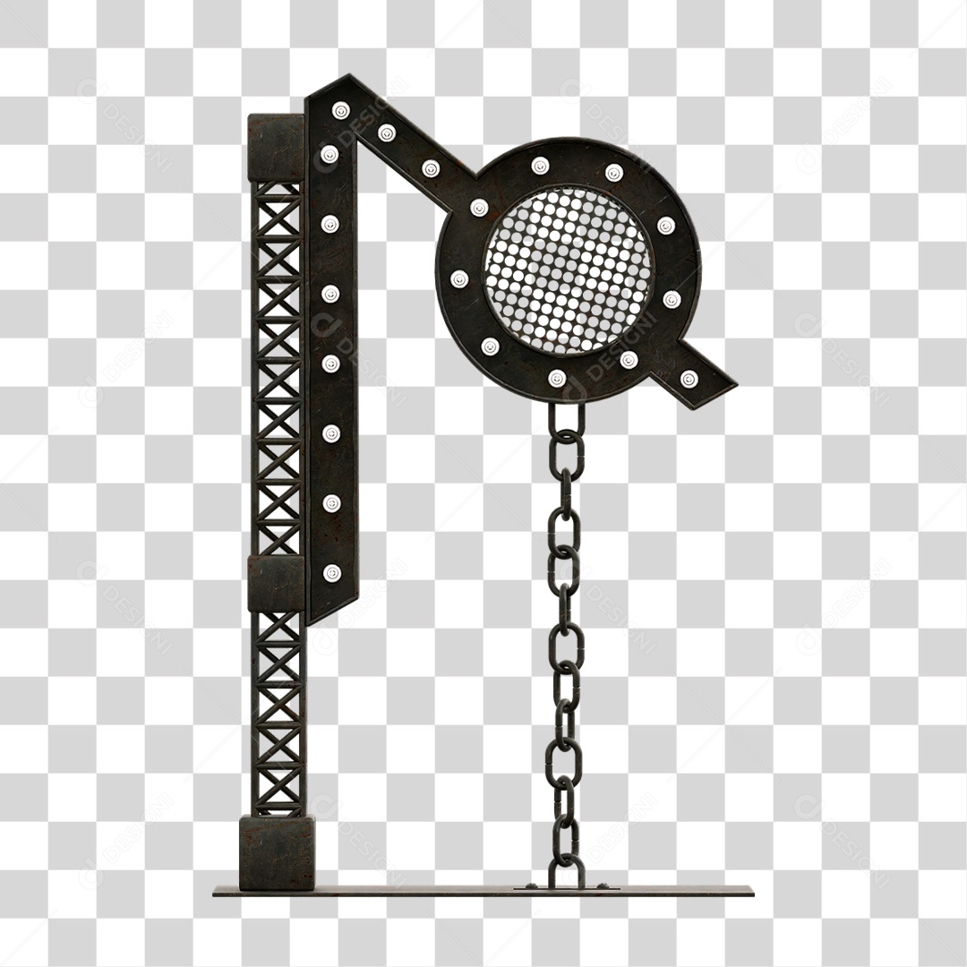 Estrutura Metálica com Lâmpadas PNG Transparente